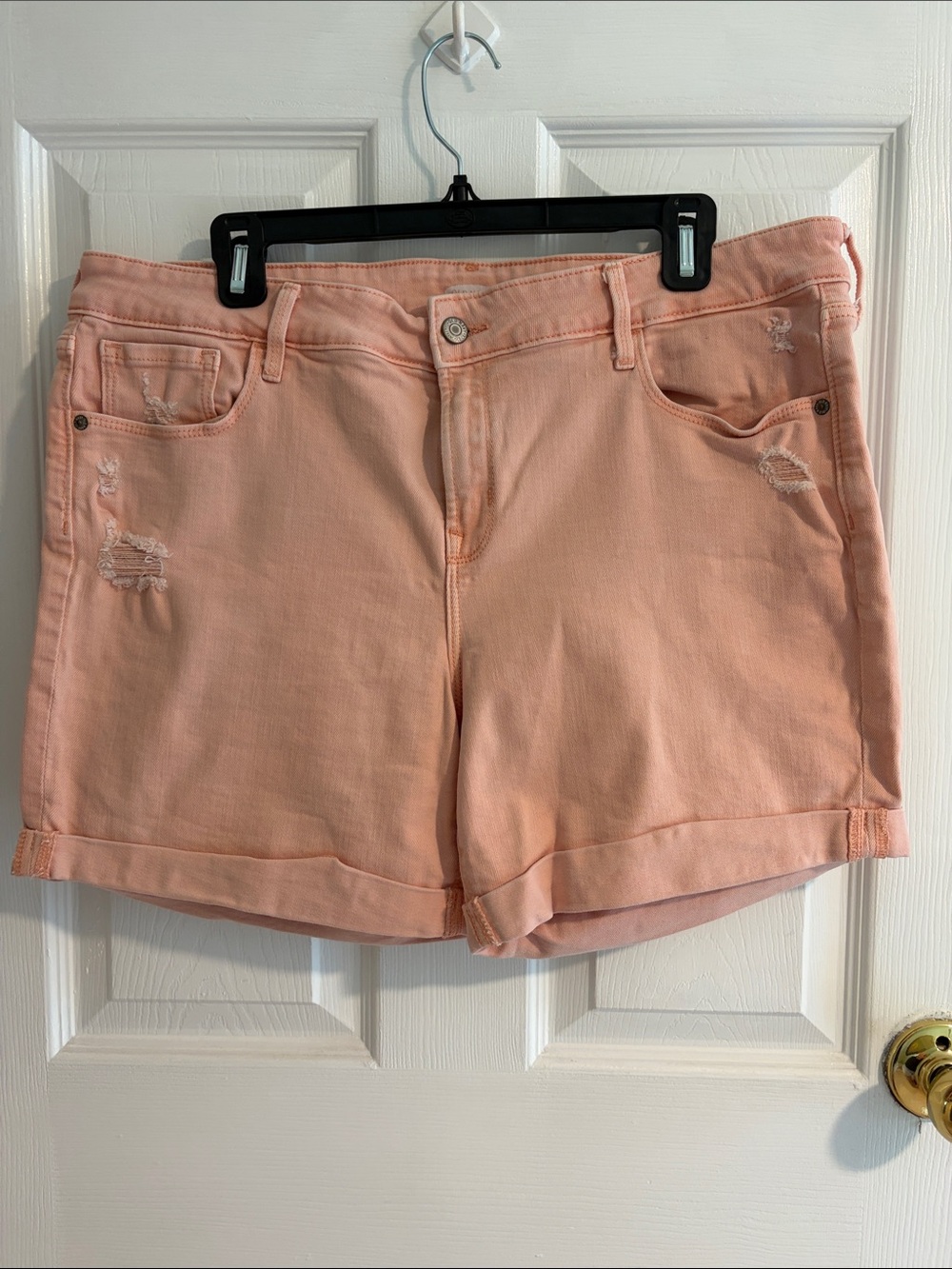 Old Navy Peach Denim Roll-Hem Shorts